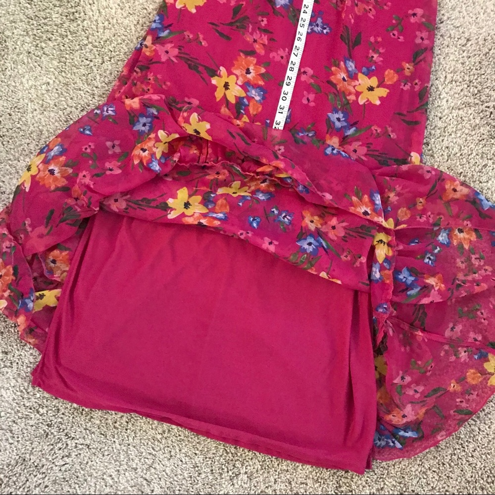 EUC Old Navy Pink Floral Ruffled Maxi Dress, Sz M - Picture 10 of 15